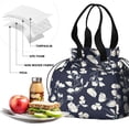 thumbnail image 4 of Pioneer Flower Floral Print Pattern Drawstring Lunch Bag Women - Drawstring Lunch Bag Insulated for Work Office - Stain-Resistant Large Lunchbags for Women with Multi-Pockets, 4 of 6