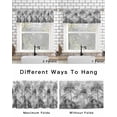 thumbnail image 6 of Summer Tropical Leaves Kitchen Curtain Valances for Windows Farmhouse Short Curtains, Gray Palm Trees Botanical Rod Pocket Valance Curtain for Bedroom Cafe Living Room 42"x12", 6 of 8