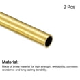 thumbnail image 3 of Uxcell 10mm OD 1mm Wall Thickness 100mm Length Brass Round Tube 2 Pack, 3 of 5