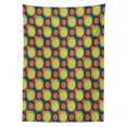 thumbnail image 3 of Ambesonne Retro Tablecloth Rectangular Table Cover, Orange and Green Circles, 52"x70", Yellow Green Orange, 3 of 4