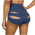 thumbnail image 4 of Kvture Cut Out Yoga Shorts Booty Butt Lifting Scrunch Shorts High Waisted Workout Gym Active Hot Pants Navy XL, 4 of 6