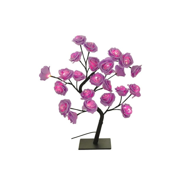 Luz Nocturna Led Luz de Árbol de Rosa 45x12cm 14 de Febrero Decorativo Festivo Romántico Hogar Ambiente Ornamentos Lámpara de Luz Nocturna