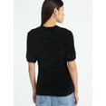 thumbnail image 3 of Scoop Women’s Fuzzy Sweater Top with Short Sleeves, Lightweight, Sizes XS-XXL, 3 of 5
