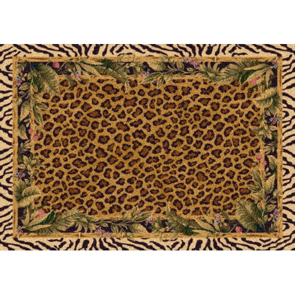 Milliken Brown Door Mat Jungle Safari Skins - Aprx 2' 8" x 3' 10"