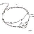 thumbnail image 3 of Heytea Tobillera De Playa Boho Tobilleras En Capas De Plata Pulsera De Tobillo En Aerosol Cadena De Tobillo Con Ondas De Mar Recortadas Accesorios De Joyería Para Pies Con Cuentas, 3 of 5