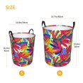 thumbnail image 3 of Balery Colorful Bananas Cesta de ropa redonda con asas, impermeable, independiente, para ropa, juguetes, dormitorio y familia-Small, 3 of 6