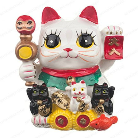 Feng Shui Big Eyes Maneki Neko Lucky Cat Coin Bank for Wealth, The sale is for an adrorable lucky cat coin bank By MV (Best Sales And Trading Banks)