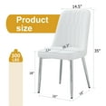 thumbnail image 4 of Hassch 2PCS PU Leather Upholstered Dining Chairs, Contemporary White Kitchen & Dining Side Chairs with Thick Cushion and Elegant Silver Metal Legs, Easy to Assemble, 4 of 7