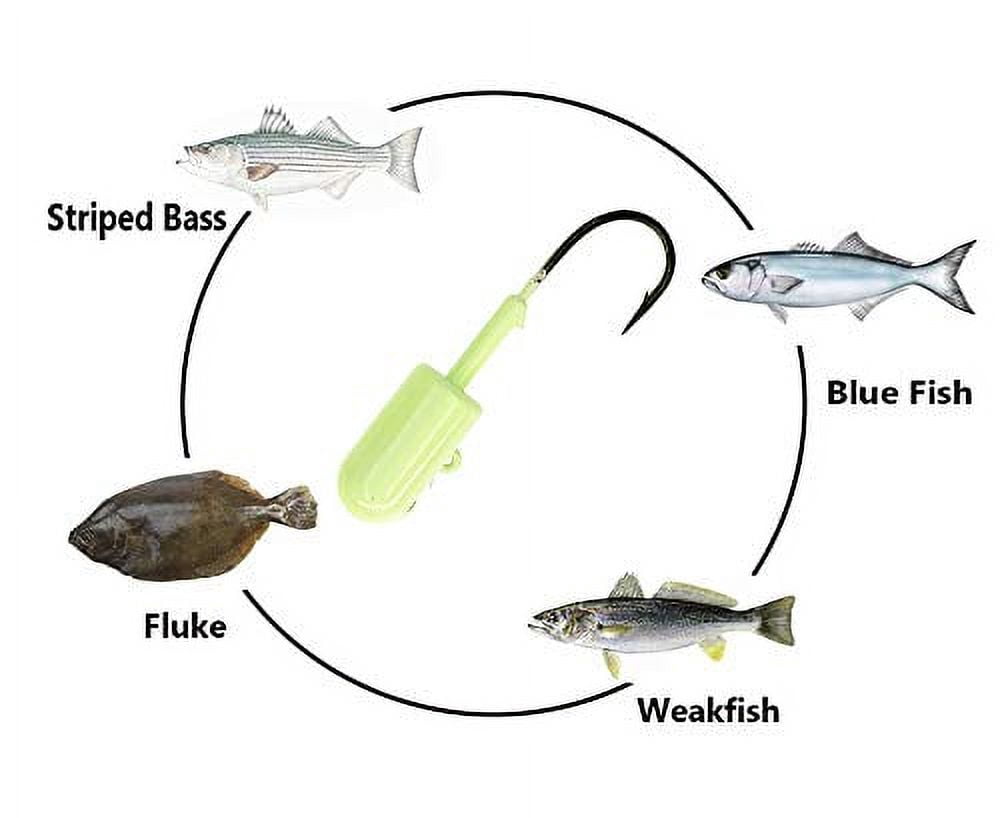 Sanhu Bullet Jig Head 8oz - Glow in The Dark - Hook Size 10/0-5 pcs