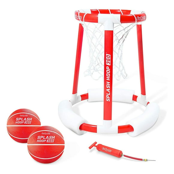GoSports Splash Hoop 360 Piscine Flottante Jeu de Basket-Ball avec Cerceau 2 Balles et Pompe