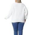 thumbnail image 4 of DARING DIVA Women's Plus Long Sleeve Crew Neck Knit Cardigans 1X White, 4 of 6