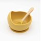 thumbnail image 1 of Cuenco para bebé, cuchara, vajilla para niños, mango de madera, cuchara de silicona, cuenco con ventosa para niños, cuenco de silicona para bebé, 1 of 5