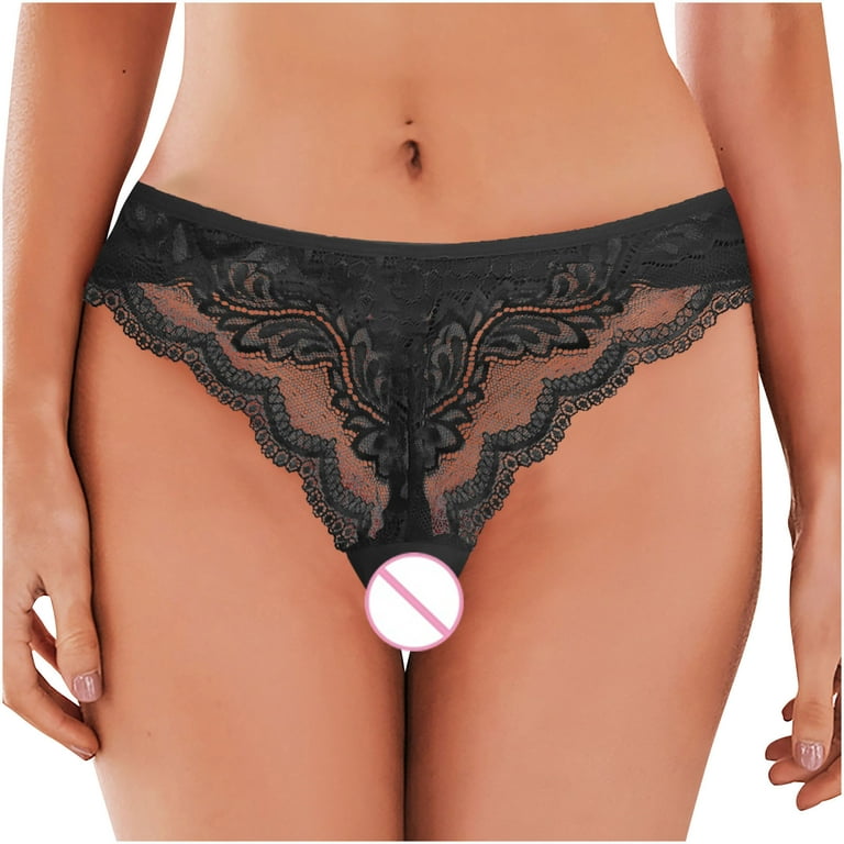 HUPOM Ladies Underwear Panties Briefs Leisure Tie Seamless Waistband Black L