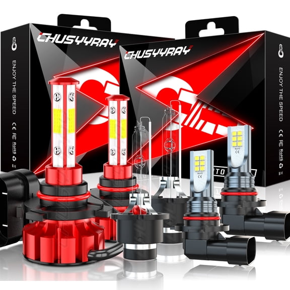 9005 HB3 D2S LED HID Headlight High Low Beam   9006 Fog Light Bulb 6000K Plug&Play，Set of 6