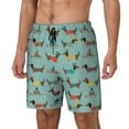 thumbnail image 1 of Balery Dachshund Dog Puppy Bañador para hombre, shorts de playa de secado rápido con entrepierna y forro de compresión-X-Large, 1 of 6