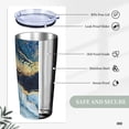 thumbnail image 6 of Kll Blue Marble Gold Foil And Glitter Decor Stainless Stainless Steel Vacuum Insulated Coffee Cup 20 Oz Lids And Straws,1 Metal Straws,1 Cleaning Brush, 6 of 9