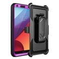thumbnail image 5 of LG G6 Case, Mignova Rugged Plastic Heavy Duty Armor Holster Defender Full Body Protective Hybrid Case Cover with Kickstand, Build-in Screen Protector and Belt Swivel Clip for LG G6 (Purple), 5 of 6