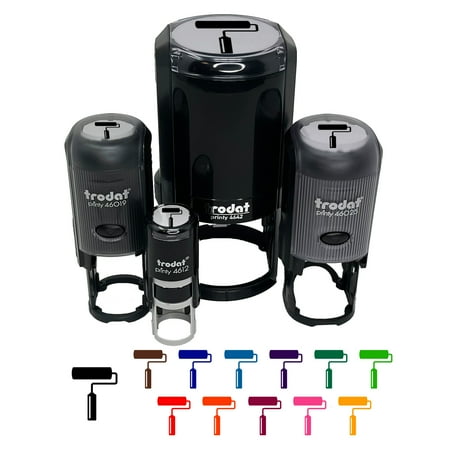 Paint Roller Painting Self-Inking Rubber Stamp Ink Stamper - Dry Pad (No Ink) - Mini 1/2 Inch