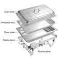 thumbnail image 3 of YouLoveIt 1PC Chafing Dish Buffet Rectangle Catering Warmer Server Fuel Tray Holder Stainless Steel Chafing Dishes Food Warmer for Parties Buffets, 3 of 8