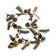 thumbnail image 1 of Clearance! 4FT Lighted Christmas Garland Pre Lit With LED Lights Battery Operated Rustic Christmas Garland Decorated With Red Berries Pineneedle For Mantle Stairs Wall, 1 of 9