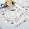 thumbnail image 4 of 15.4" Round Placemat Set of 6 Polyester Fabric Place Mats Non-Slip Dining Kitchen Table Mats for Kitchen Party Decor Champagne Glasses and Christmas Tree, 4 of 5