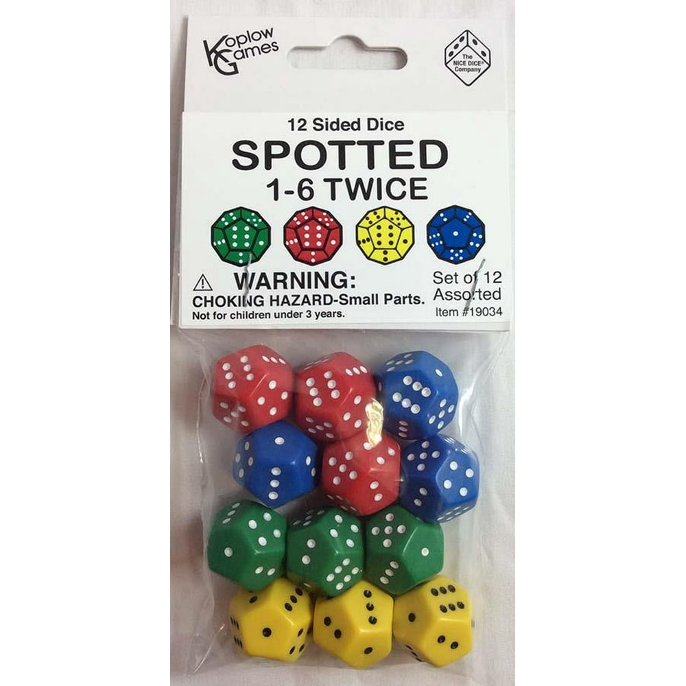 d12 Spotted 16 Dice (12) New