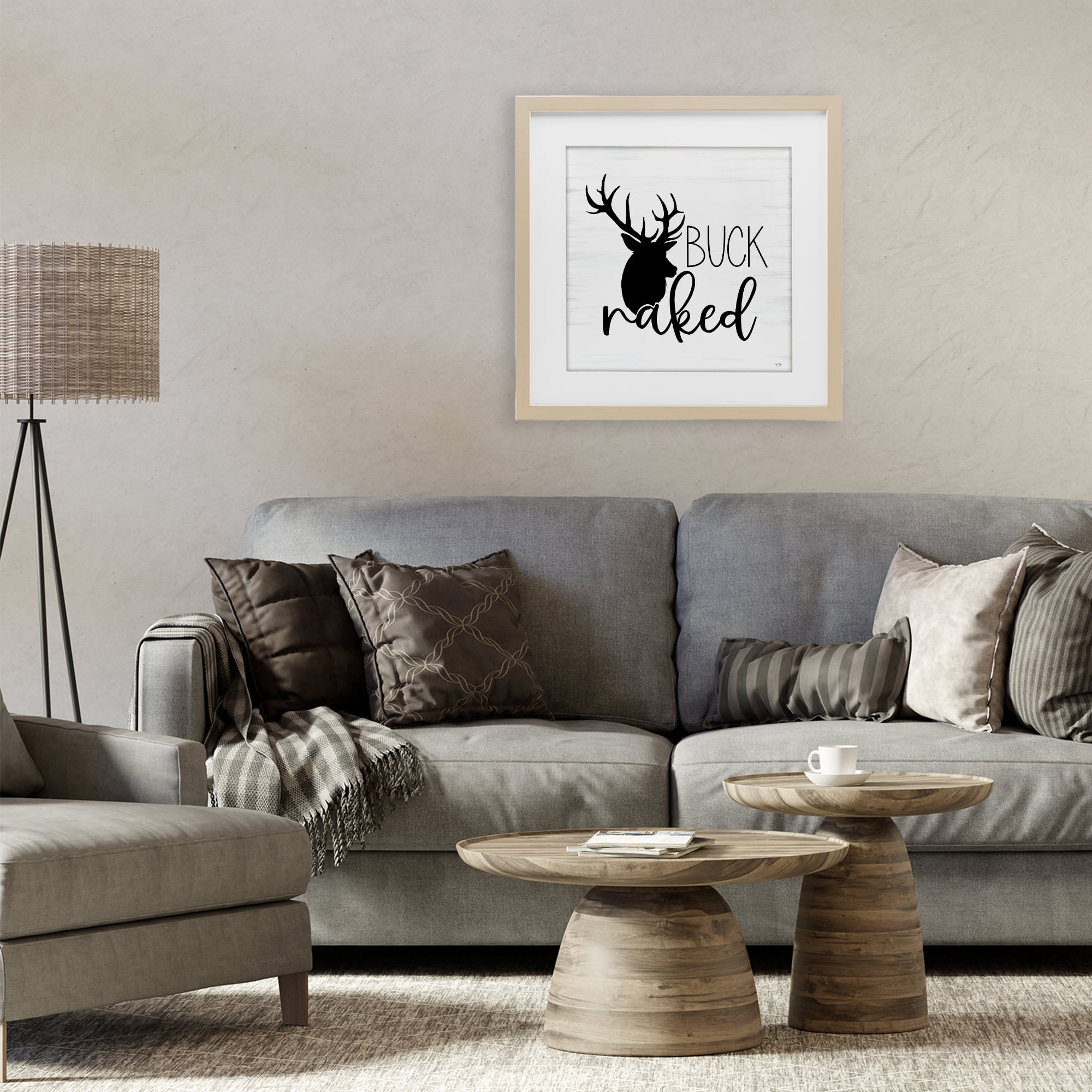 Stupell Industries Buck Naked Silhouette Birch Framed Print Under Glass, design by Lux + Me Designs
