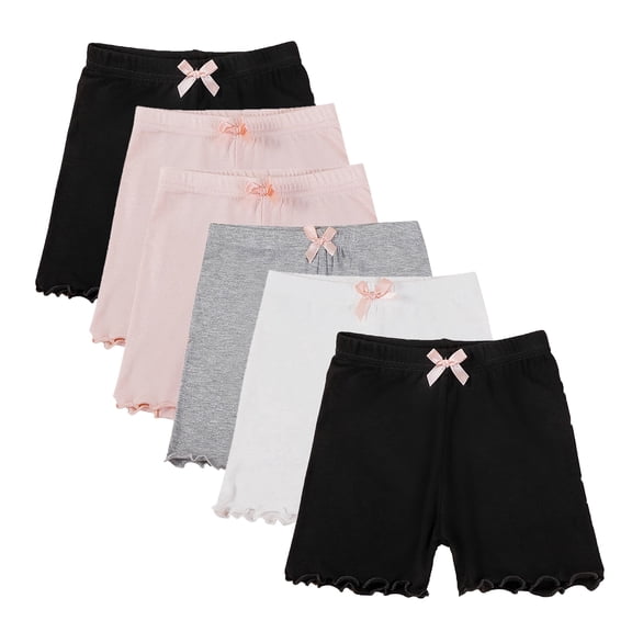 LWNYDPLSD 6 Packs Toddler and Girls Ruffled Shorts Kids Bike Cartwheel Shorts Under Dress Dance Short