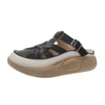 thumbnail image 3 of Sandalias de mujer, zapatos planos, zapatos para caminar, suela gruesa, cómodas sandalias de playa para piscina Negro, 3 of 9