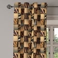 thumbnail image 3 of Ambesonne Savannah Grommet Curtain, Earthy Wildlife Patchwork, 50" x 63", Black and Brown, 3 of 6