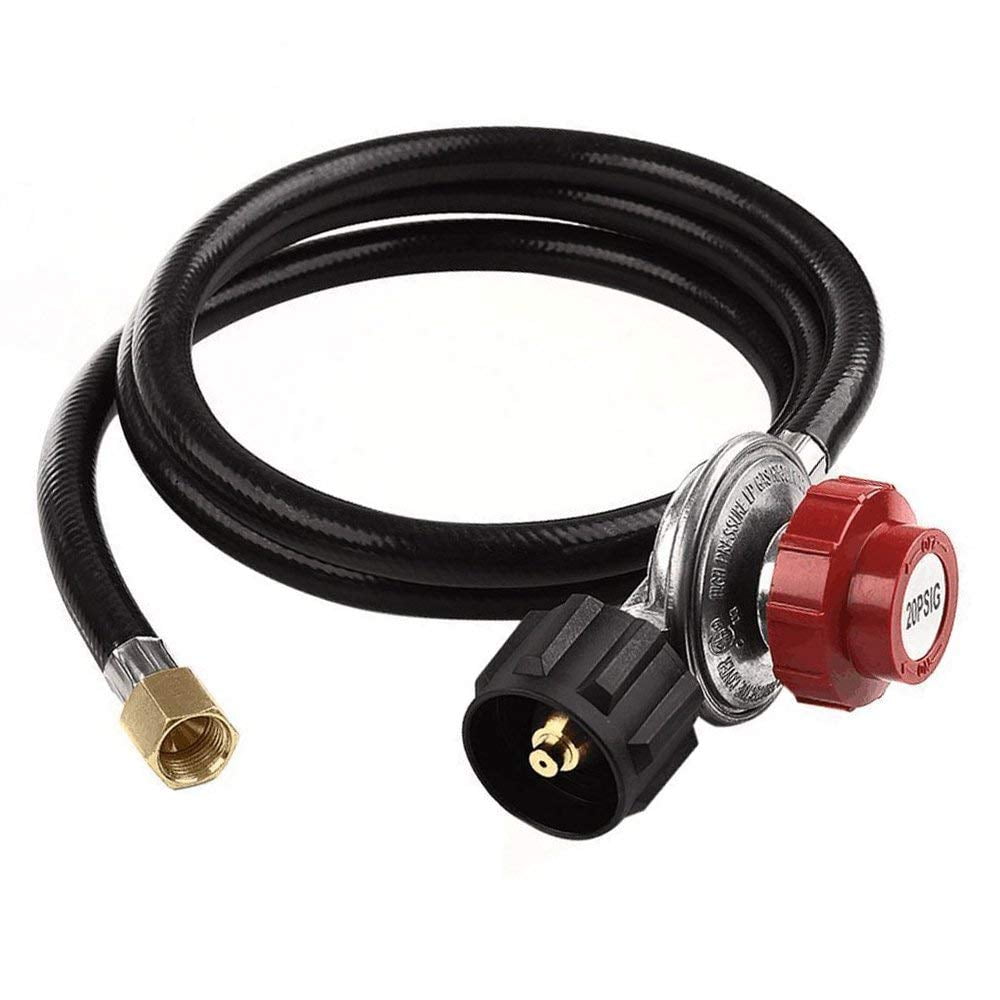 5FT 20PSI Propane Regulator Hose for Fire Pit, Turkey Fryer, Gas Cooker