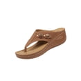 thumbnail image 3 of Domuza Orthopedic Casual Sandals for Women Non Slip Slip on Arch Support Summer Flat Sandals Breathable Walking Shoes 2026 New Comfort Orthopedic Shoes Brown 6.5（EU-37）, 3 of 4