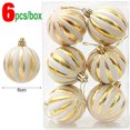 thumbnail image 3 of 24/6 piezas de bolas navideñas galvanizadas, adornos colgantes para árbol de Navidad, adornos de bolas navideñas para fiestas de Año Nuevo, decoración del hogar, 3 of 5