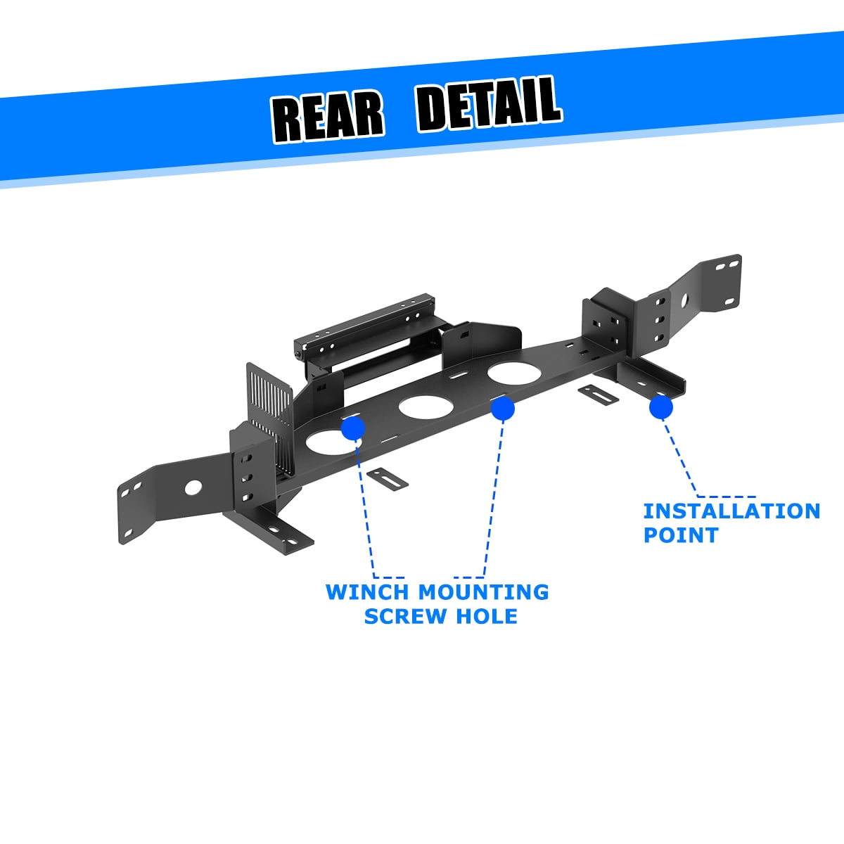 Front Bumper Winch Plate For 2007-2013 Toyota Tundra w/Licence Plate Bracket Accommodate winch weight capacity up to 12,000 pounds