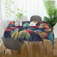 thumbnail image 3 of Yayeee Tablecloths 54" x 54" Rectangle Wrinkle Resistant Party Table Cover, Blue Vibrant Leaves Pattern, 3 of 8