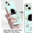 thumbnail image 3 of Compatible with iPhone 15 Case for Women Men, Ultra Soft iPhone 15 Phone Case with Stand Silicone TPU Plating Cute Astronaut Pattern Cases Cover (Green), 3 of 14