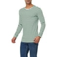 thumbnail image 4 of INSPIRE CHIC Men's Striped Crew Neck Long Sleeve T-shirt Cotton Pullover Top, 4 of 6