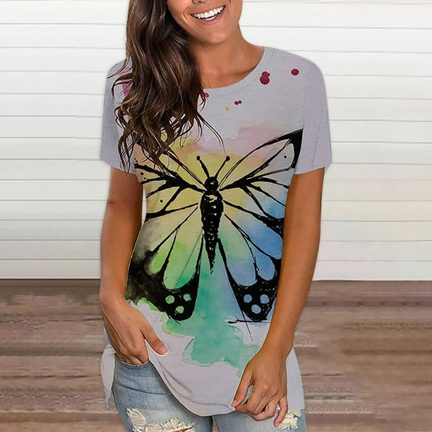 Blusa Estilo Mariposa Blusa Tipo Mariposa Blusa De Manga Corta Con