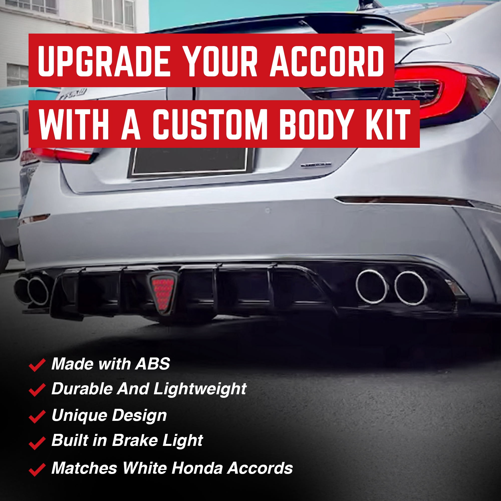 AMERICAN MODIFIED 18-23 Honda Accord Aerodynamic Rear Lip Spoiler, White