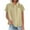 Khaki, variant on Antinious Summer Tops for Women Trendy,Sweatshirt for Women,Ladies Short Sleeve Lapel Pocket Pleated Casual Loose Shirt,Pink,XXL