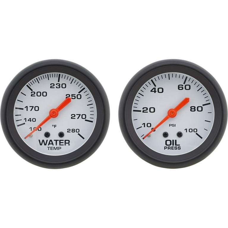 Oil Temp Gauge  White Dial MultiColor Gauges – GO Motorsports Shop