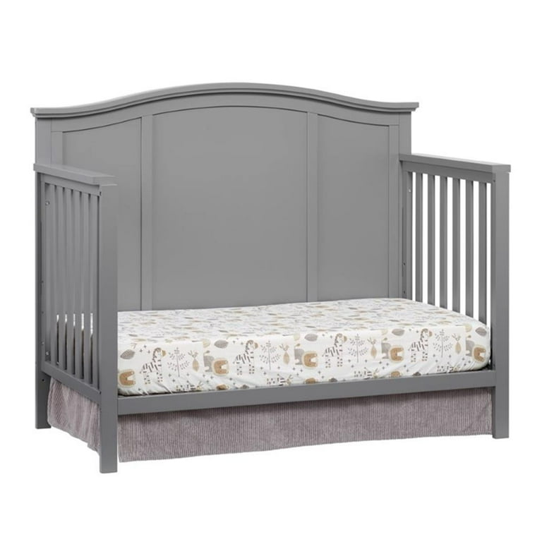 Free Shipping Oxford Baby Emerson 4 in 1 Convertible Crib Dove Gray GREENGUARD Gold Certified Wooden Crib Walmart