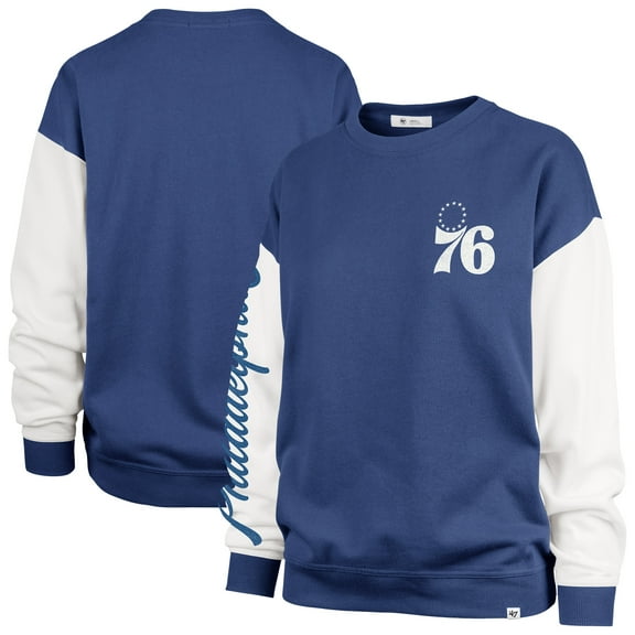 Women's '47 Royal Philadelphia 76ers Plus Size Oversized Rise Andie Pullover Sweatshirt