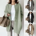 thumbnail image 2 of comerut Women Winter Coat Single-breasted Solid Color Long Sleeves Loose Knitted Keep Warm Sweaters Korean Style Thick Women Coat Women Clothing, 2 of 7