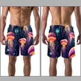 thumbnail image 3 of luoweisi Men's Beach Shorts Quick Dry Swim Trunks with Mesh Lining Colorful Jellyfish 2XL, 3 of 5