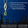 thumbnail image 2 of Gem Stone King 10K Yellow Gold Green Tourmaline and Lab Grown Diamond Pendant Necklace for Women | 0.53 Cttw | Gemstone October Birthstone | Oval 6X4MM | With 18 inch Chain, 2 of 6