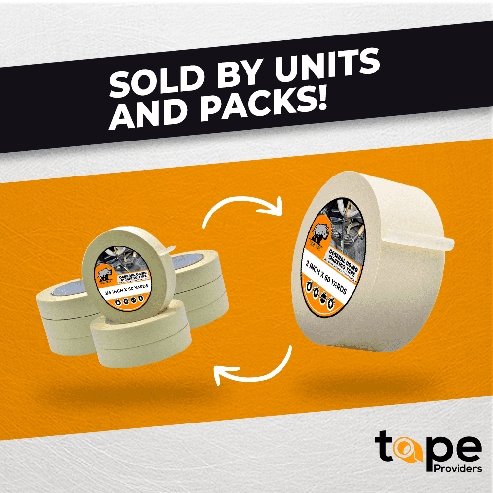 WOD Tape General Purpose Masking Tape 1.88 in x 60 yd. Beige, 6 Pack