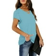 thumbnail image 4 of Xdegoge Same Day Delivery Womens T Shirts Short Sleeve V Neck Tops Summer Fashion Tunic Shirts Loose Dressy Casual Blouses Y2K Plus Size Tees BlUSAs De Mujer En Oferta Returns and Refunds, 4 of 6