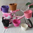 thumbnail image 4 of QJUHUNG 1pc Vibrant Waterproof Rattan Bicycle Basket - Bike Baskets for Outdoor Riding with Ample Storage Space and Durable Artificial Rattan Construction - Perfect for Carrying Essential, 4 of 6
