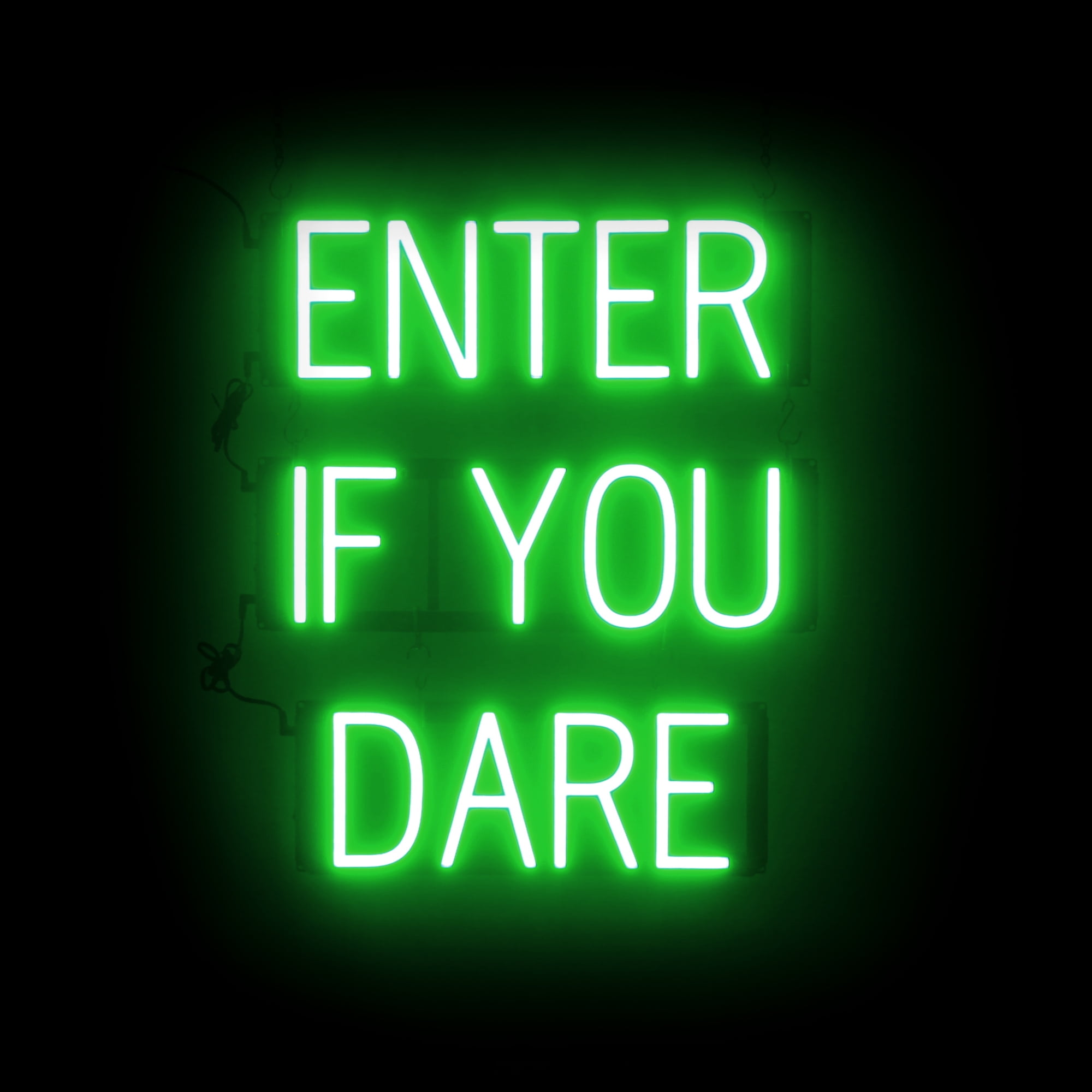 SpellBrite ENTER IF YOU DARE LED Sign for Business. 20.0" x 23.8" Green ...
